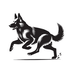 Silhouette of German Shepherd - Minimalist German Shepherd Vector - Illustration of German Shepherd.