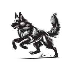 Silhouette of German Shepherd - Minimalist German Shepherd Vector - Illustration of German Shepherd.