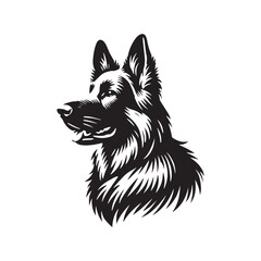 Fototapeta premium Silhouette of German Shepherd - Minimalist German Shepherd Vector - Illustration of German Shepherd.