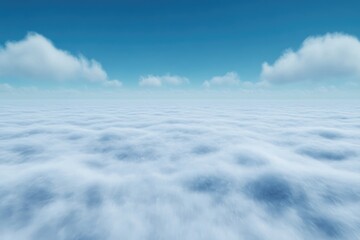 Fototapeta premium Serene, vast expanse of clouds. A breathtaking view from above the fluffy clouds