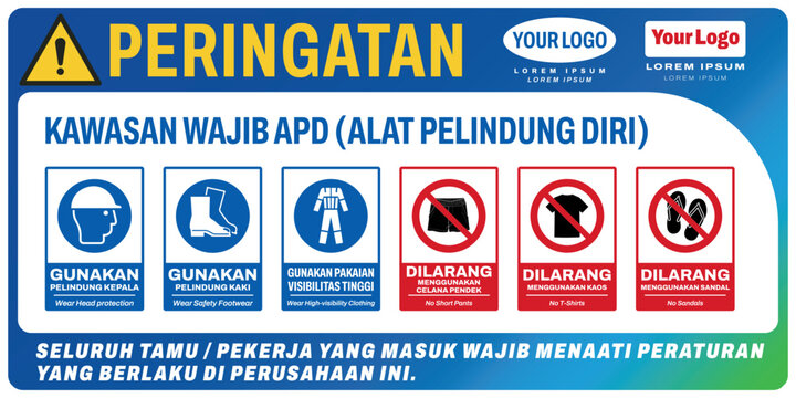 banner kawasan / area wajib apd size 300 x 150