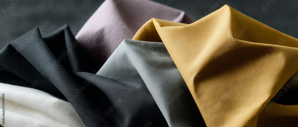 Aufkleber luxurious fabrics in plain colors artistically folded create visually appealing display. textures an
