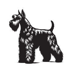 Giant Schnauzer Dog Silhouette - Minimalist Dog Vector - Dog Illustration.