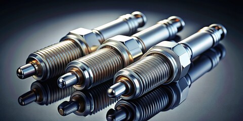 Spark Plug Set A CloseUp Examination of Premium Automotive Ignition Components
