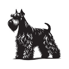Giant Schnauzer Dog Silhouette - Minimalist Dog Vector - Dog Illustration.