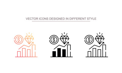 Value Creator icon design with white background stock illustration