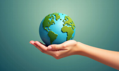 Hand Holding Globe: Sustainability Concept - Sustainability