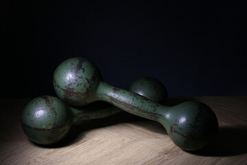 Old vintage dumbbells from the USSR.