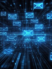 Fototapeta premium Digital Email Network for Global Communication.