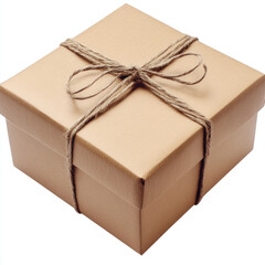 brown gift box isolated on white