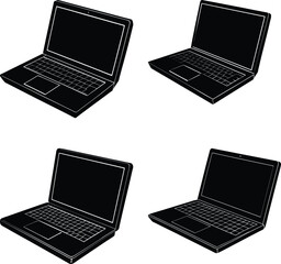 Laptop silhouette vector