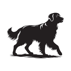 Golden Retriever Vector - Minimalist Golden Retriever Silhouette - Illustration of Golden Retriever.