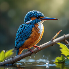 Fototapeta premium kingfisher on branch
