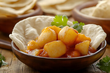 Spicy Potato Curry with Flatbread