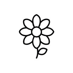 Simple Flower Line Art Botanical Design, Floral Icon, Nature Symbol