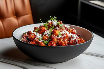 Savory Spicy Tofu Bowl with Herbs