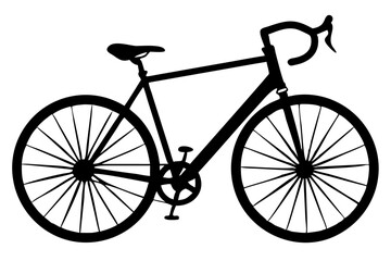 bicycle in vector silhouette on a white background.