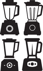 Blender silhouette, set of blender silhouette