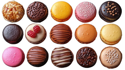 Macarons Delight: A captivating array of vibrant macarons, each a tiny masterpiece of flavor and artistry. From classic almond shells to luscious fillings, a treat for the eyes and the palate.