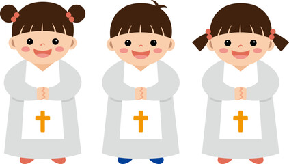 어린이 찬양대 벡터