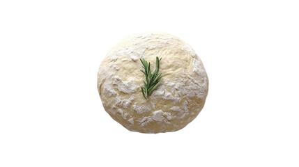 Fototapeta premium Artisanal Bread with Rosemary: A rustic loaf of freshly baked bread adorned with a sprig of aromatic rosemary, symbolizing wholesome ingredients and culinary craftsmanship.