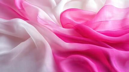 Obraz premium Pink white ombre silk fabric draped studio background textile design