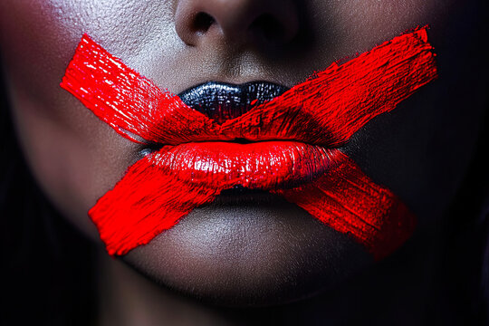 Red X Across Lips