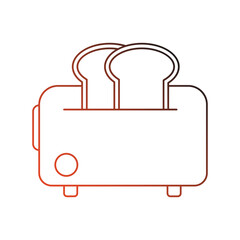 toaster gradient outline icon with white background vector stock illustration