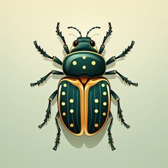 Vector Illustration of a Bug in Flat Design Style