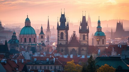 Fototapeta premium City Skylines at Sunrise/Sunset