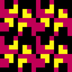 Abstract geometric seamless pattern. Minimalist geometrical ornament, puzzle design. Vector illustration.