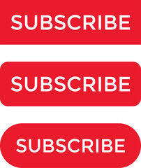 Subscribe icon set. subscribe button red color and notification bell