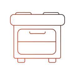 stove gradient outline icon with white background vector stock illustration