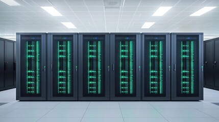 Harnessing supercomputers virtual reality simulation in modern data centers high-tech environment futuristic viewpoint
