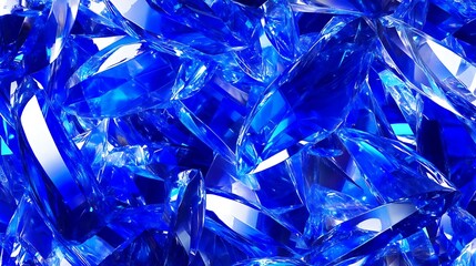 Shattered, vibrant blue crystals