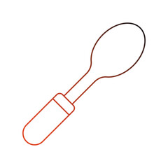 spoon gradient outline icon with white background vector stock illustration
