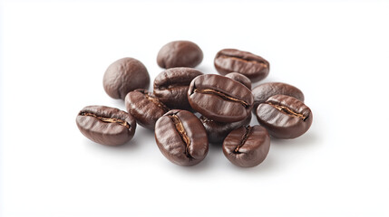 Fototapeta premium Realistic figurines of coffee beans, close up