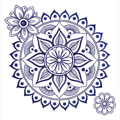 Mandala Silhouette with Intricate Symmetrical Geometric Pattern
