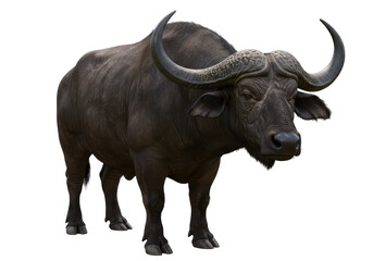 Obraz premium Realistic depiction of a buffalo standing in a natural setting, showcasing its strength