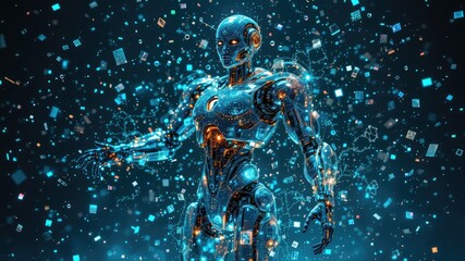 Fototapeta premium Digital transformation, artificial intelligence growth, AI technology, technology background, 