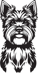 Yorkshire terrier dog. Hand drawn vector illustration	