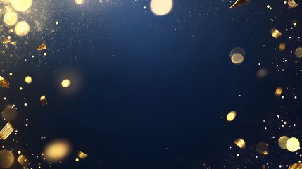 Naklejka premium Elegant Gold Confetti Celebration Background