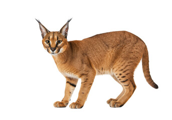 Fototapeta premium Realistic depiction of a caracal in a natural pose, showcasing its unique features