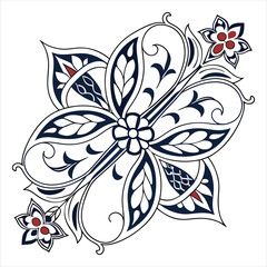 Mandala Silhouette with Intricate Symmetrical Geometric Pattern