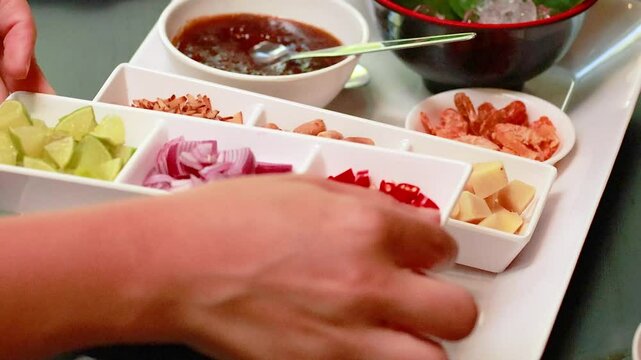 Preparing Miang Kham in Phuket, Thailand