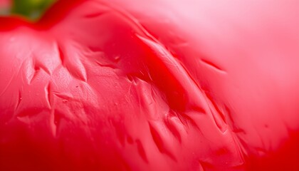 Macro Close-Up of a Vibrant Red Bell Pepper Surface Texture