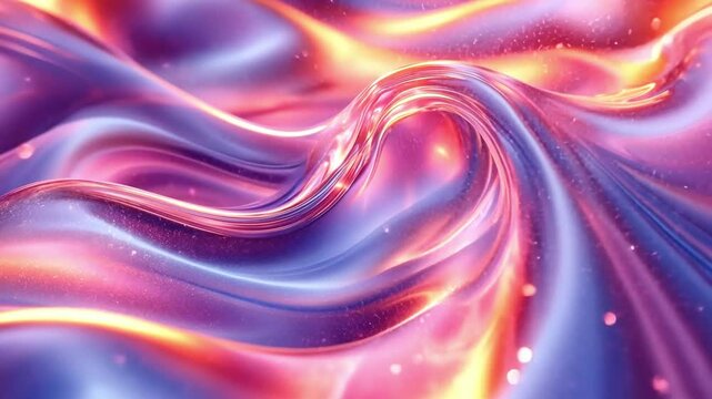 Flowing Abstract Composition: A captivating display of vibrant, undulating forms that meld together seamlessly.
