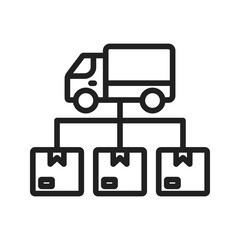 Multiple Delivery Points icon vector image. Suitable for mobile apps, web apps and print media.