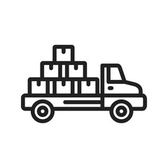 Loaded Truck icon vector image. Suitable for mobile apps, web apps and print media.