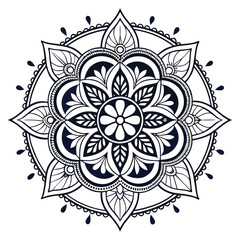 Mandala Silhouette with Intricate Symmetrical Geometric Pattern
